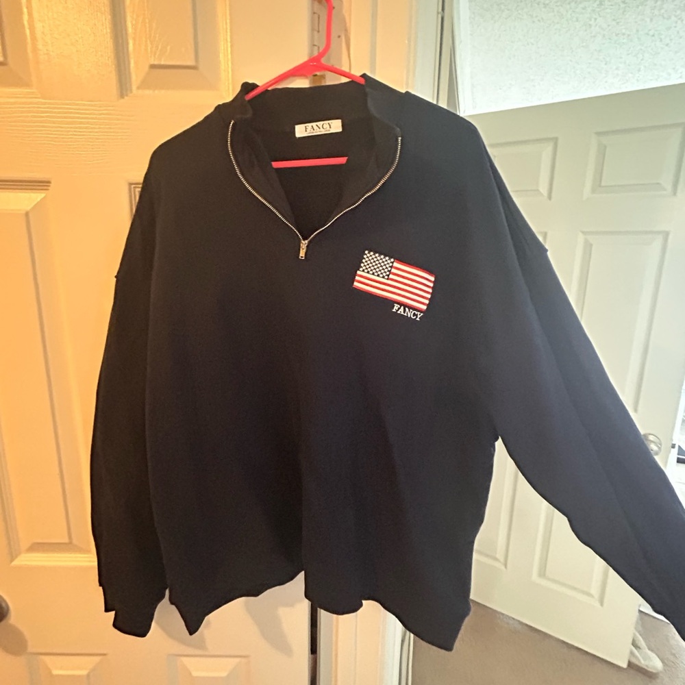 Fancy D Boutique American Flag Half Zip